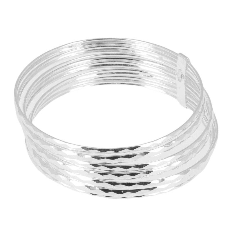 Bracelet Semainier En Argent Massif - Poids 33,3 Gr, Diamètre 7 Cm, Ovale, Vintage