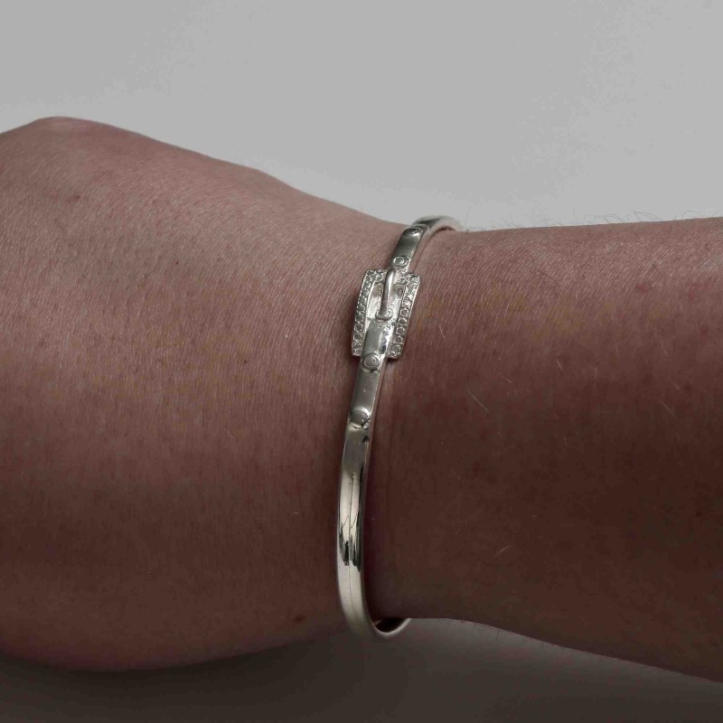 Bracelet Jonc Vintage En Argent Massif 925 - Têtes De Lion, Ouvert, Style Antique Italien
