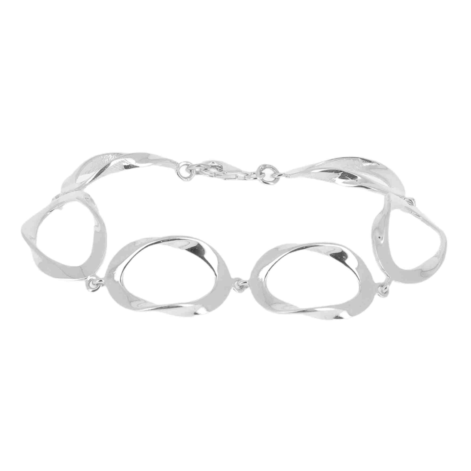 Bracelet Fantaisie En Argent Sterling 925 - Maillons Ovales - Neuf Avec étiquettes - Fabriqué En France