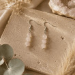 Boucles d’oreilles Quartz Rose naturel 6 mm | Acier inoxydable