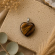 Pendentif cœur Œil de Tigre naturel 20 mm | Pierre de protection