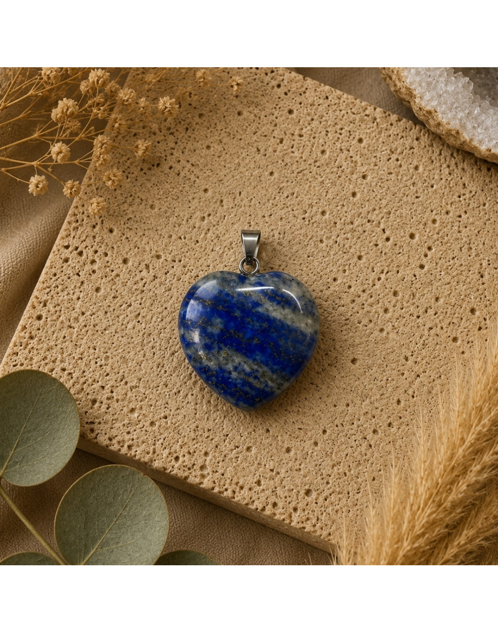 Pendentif cœur Lapis Lazuli naturel 20 mm | Pierre de sagesse