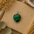 Pendentif cœur Malachite naturelle AA 15 mm | Pierre de transformation