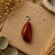Pendentif Jaspe Rouge naturel | Pierre roulée 15 à 30 mm