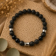 Bracelet Onyx & Pierre de Lave | Acier inoxydable 304