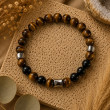 Bracelet Onyx & Œil de Tigre | Acier inoxydable 304
