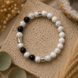 Bracelet Onyx & Howlite Blanche | Acier inoxydable 304