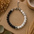 Bracelet homme Onyx & Howlite Blanche