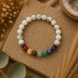Bracelet 7 Chakras & Howlite Blanche 8 mm | Pierres naturelles