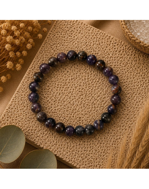Bracelet Améthyste naturelle de Zambie 8 mm | Pierre de sérénité