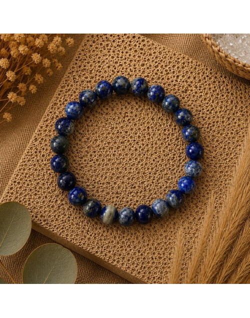 Bracelet Lapis Lazuli d’Afghanistan 8 mm | Pierre naturelle