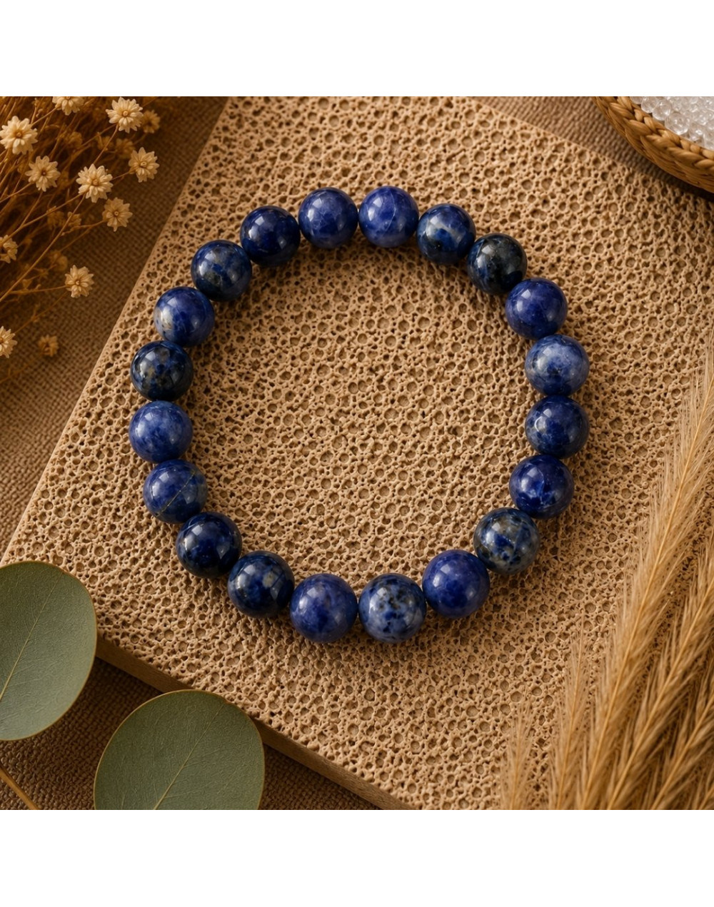 Bracelet Sodalite naturelle du Brésil 8 mm | Pierre de communication