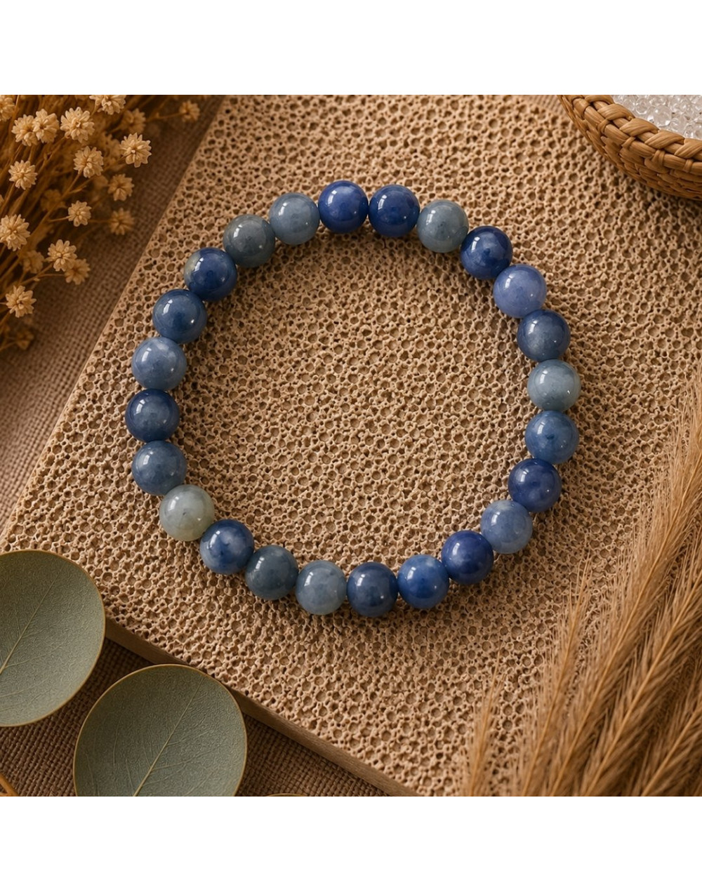 Bracelet Aventurine Bleue naturelle 8 mm | Pierre du Brésil