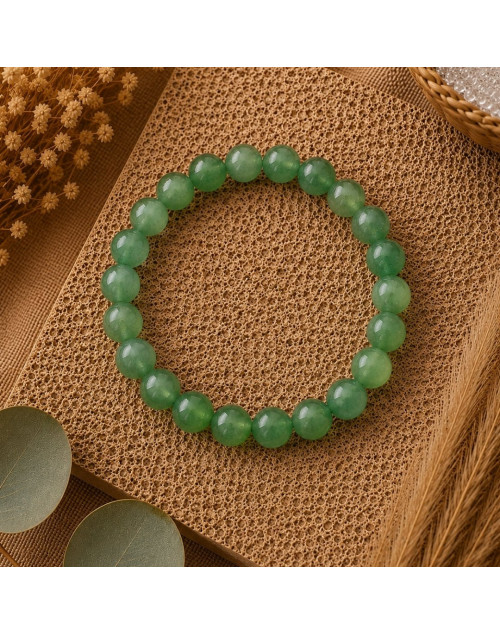 Bracelet Aventurine Verte naturelle 8 mm | Pierre du Brésil