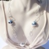 Collier sautoir boules lisses et martelées