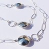 Collier sautoir boules lisses et martelées