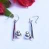 Boucles d'oreilles en argent forme pyramidale fine