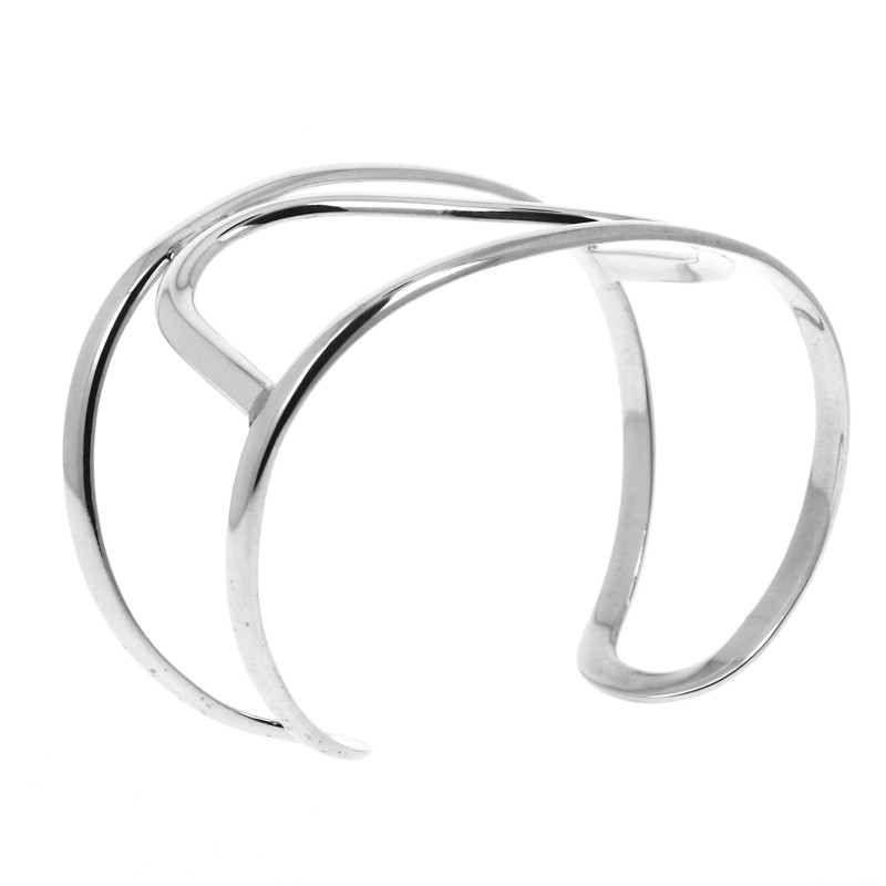 Bracelet En Argent Sterling Motif Vagues - Occasion Avec Usure Du Temps