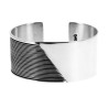 Bracelet argent lisse et oxydé ligné