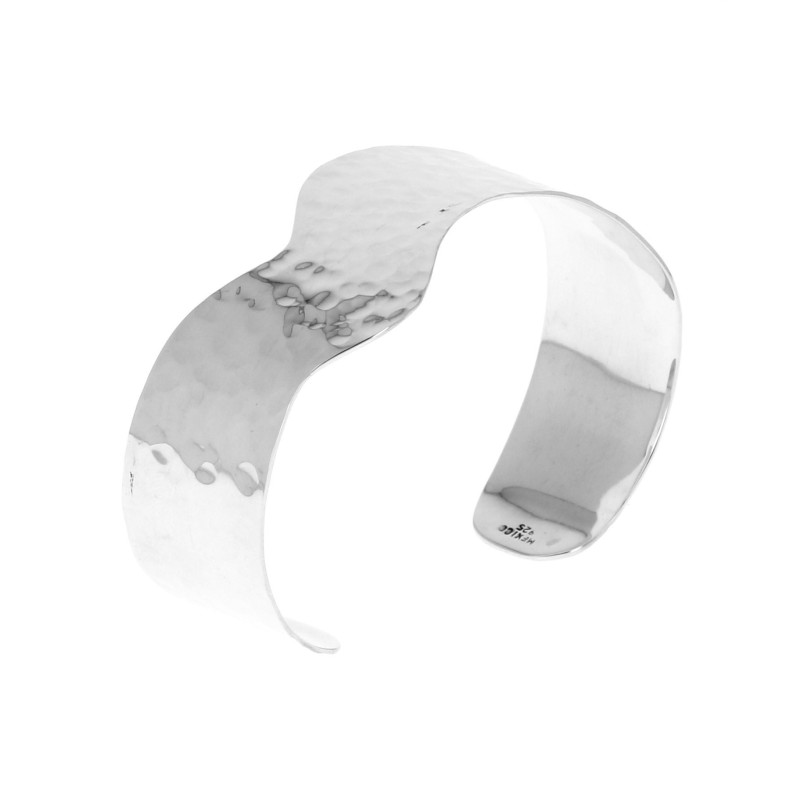 Duo De Bracelets Brutalistes Vintage Laiton - Martelé Et Ondulé - Années 60-80 - Longueur 19-20 Cm, Sans Fermoir