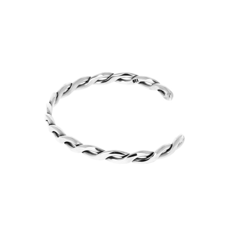 Bracelet Argent Motif Torsadé - Occasion Très Bon état - Bijou Vintage Sans Marque