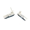 Boucles d'oreilles en argent et cristal bleu ovales