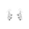 Boucles d'oreilles en argent trois boules et mailles rondes