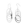 Boucles d'oreilles en argent quatre ovales superposés