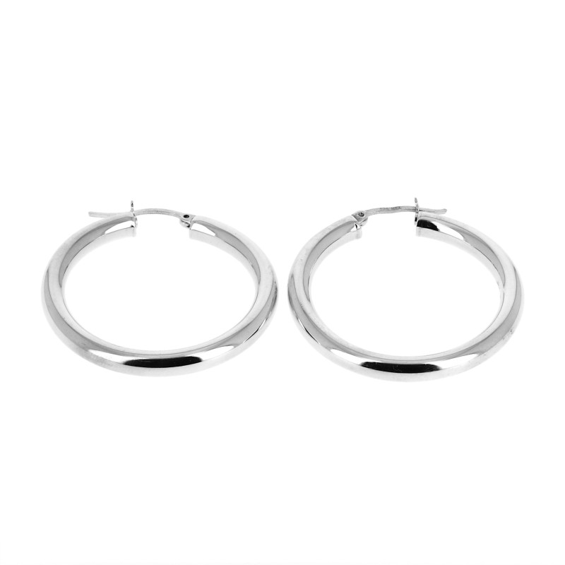Créoles en argent légères tube creux Créoles en argent légères tube creux