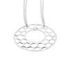 Collier en argent médaille ronde alvéolée et double chaîne
