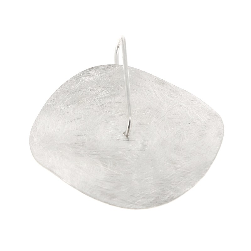 Pendentif argent brossé disque ondulé Pendentif argent brossé disque ondulé