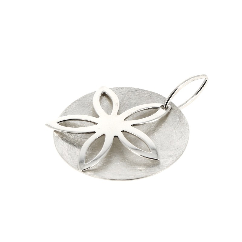 Pendentif En Argent Massif Vintage - Fleur Créateur (occasion, Bon état)