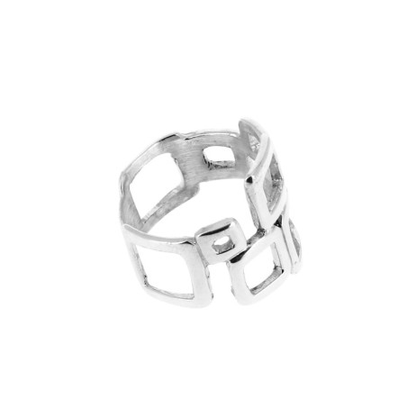 Bague en argent multiples carrés