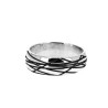 Bague en argent  lisse nervures oxydées