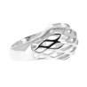 Bague argent imposante quadrillage losange