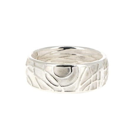 Bague en argent jauni anneau et dessins