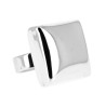 Bague en argent lisse grand carré