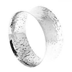 Bracelet Rigide Ouvert Argent Martelé - Bijou Vintage, Patine Superbe, Unisexe