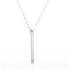 Collier en argent chaîne et fin rectangle