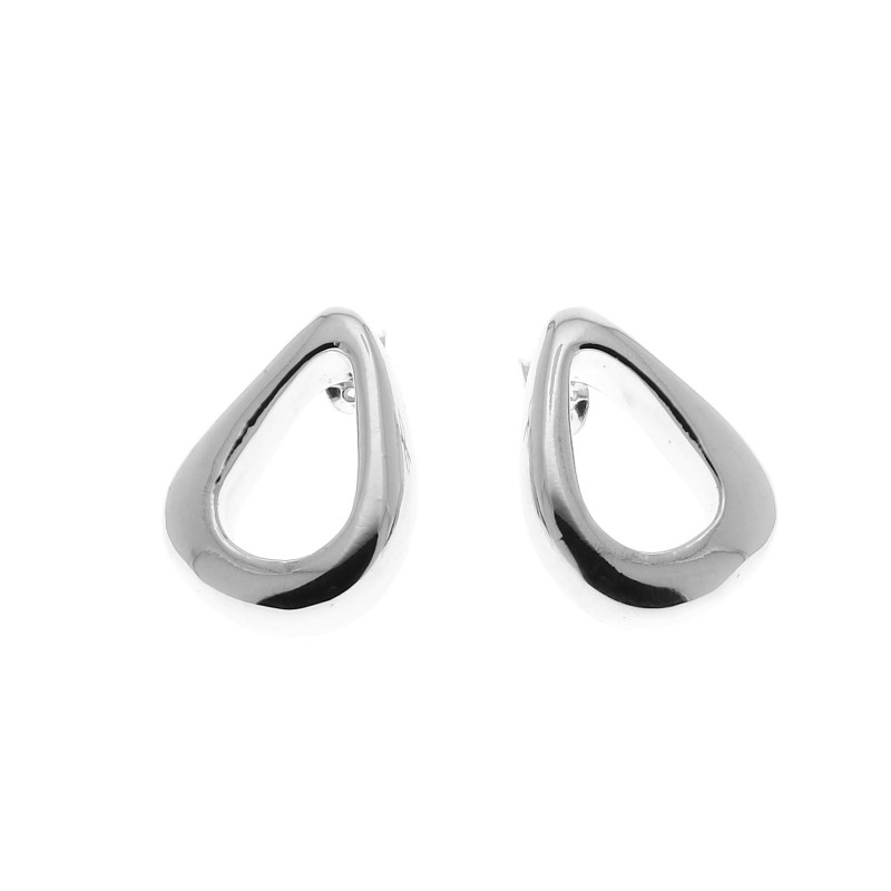 Boucles d'oreilles en argent forme ovale évidé