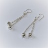 Boucles d'oreilles en argent chaînettes petites boules