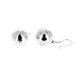 Boucles d'oreilles en argent martelé grosse boule