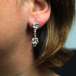 Boucles d'oreilles en argent deux noeuds