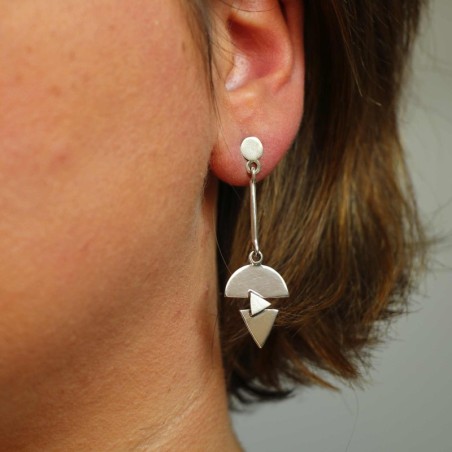 Boucles d'oreilles en argent belle géométrie