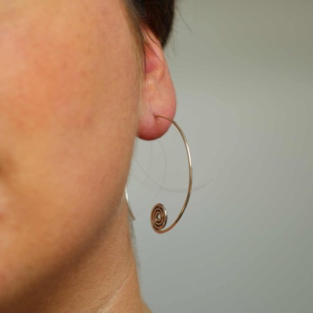 Boucles d'oreilles en argent tige ronde et spirale
