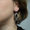 Boucles d'oreilles argent deux ovales