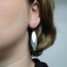 boucles d'oreilles argent double ovales