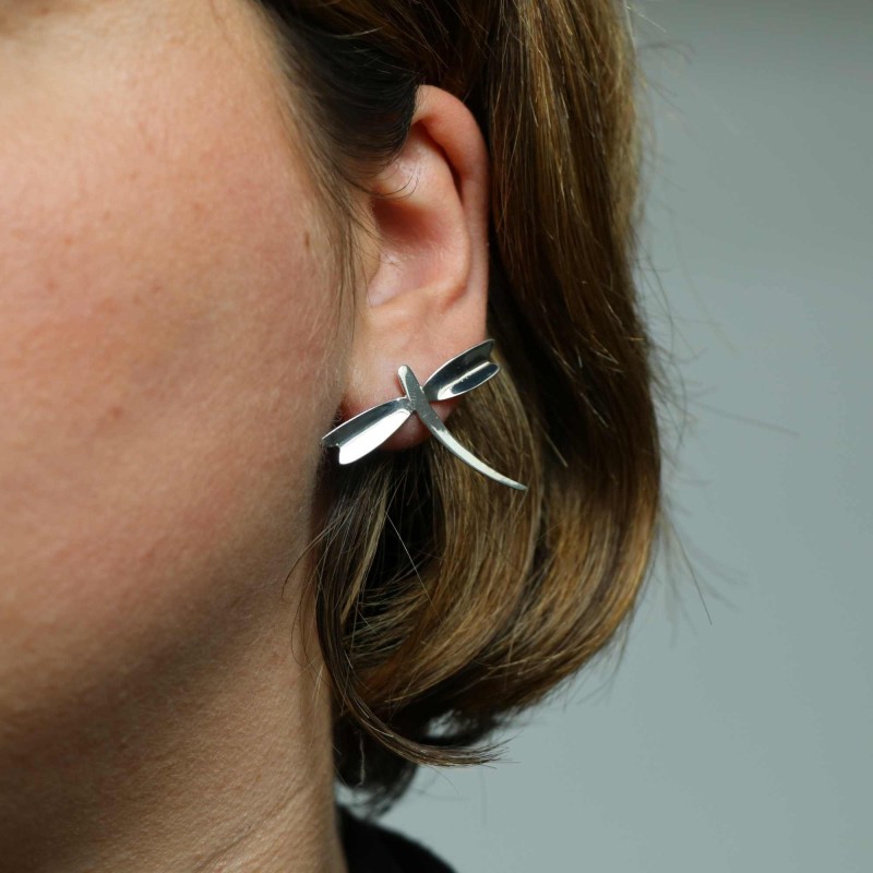 Ensemble collier et boucles d'oreilles en zircone cubique pour femmes, Design libellule, bijoux en argent Sterling 925 pour filles
