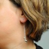 Boucles d'oreilles en argent chaînettes petites boules