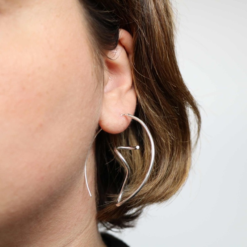 Boucles d'oreilles femme pendantes argent 925/1000 et oxydes - pendantes - edora